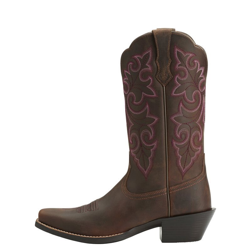 Ariat Round Up Square Toe - Western Laarzen Bruin Dames - 41899-778